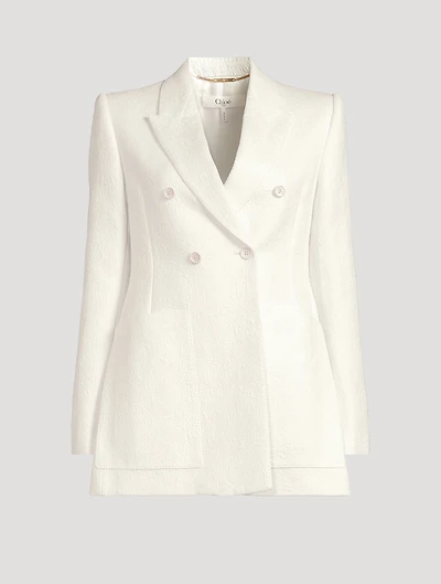 Double-Breasted Jacquard Blazer