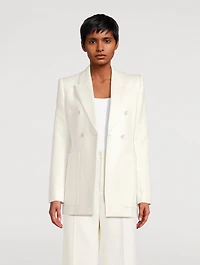 Double-Breasted Jacquard Blazer