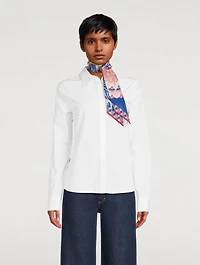 Silk Skinny Scarf In Giada Print