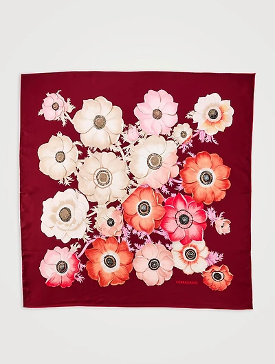 Silk Scarf In Anemone Print