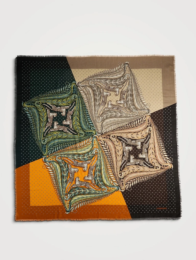 Cashmere Scarf In Madras Print