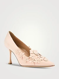Harneclo Floral-Appliqué Suede Pumps