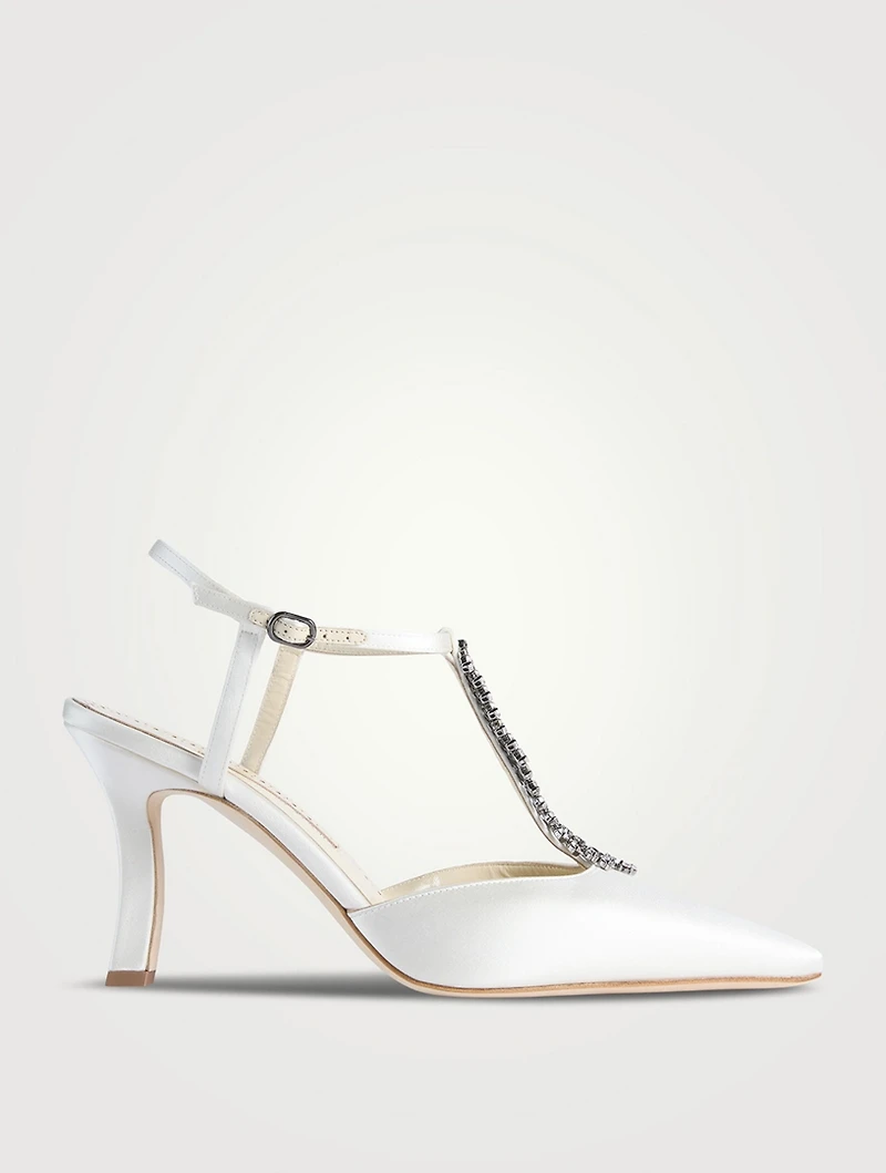 Sufik Embellished Satin Pumps