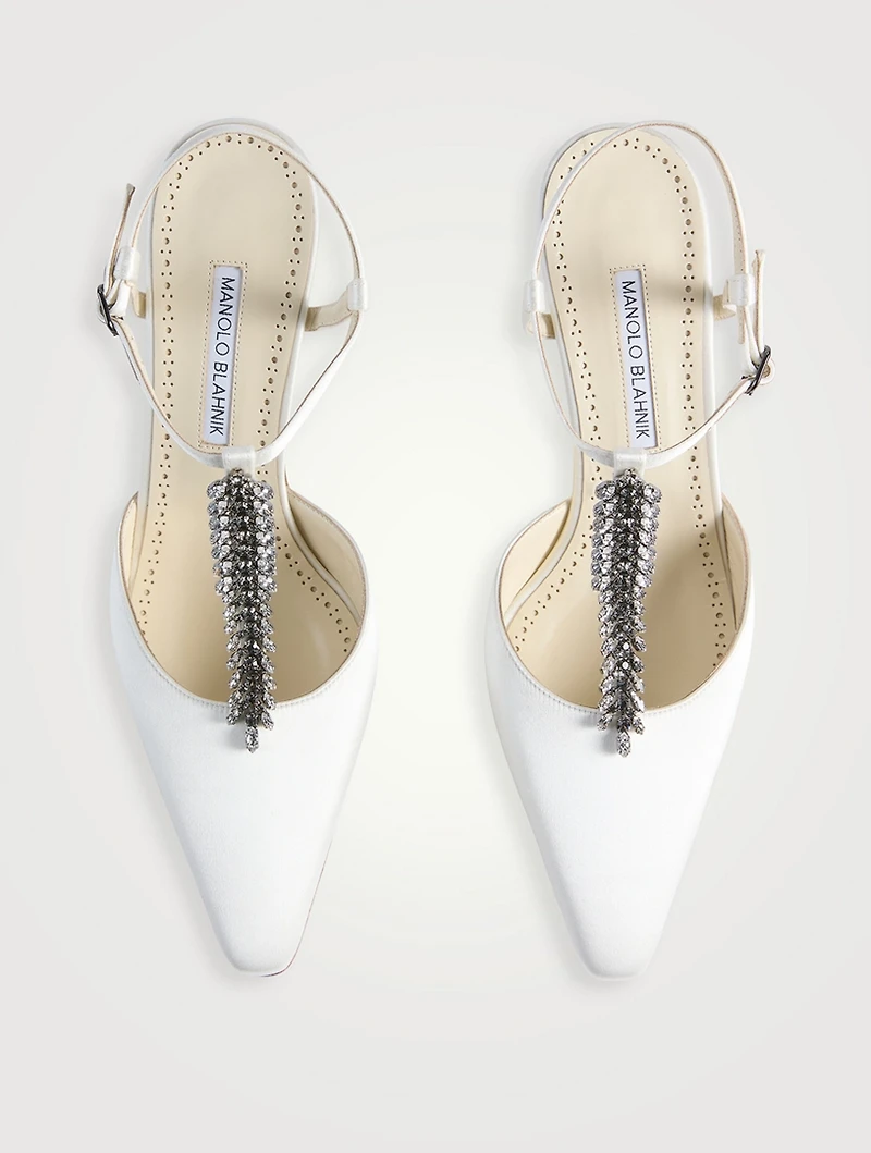 Sufik Embellished Satin Pumps
