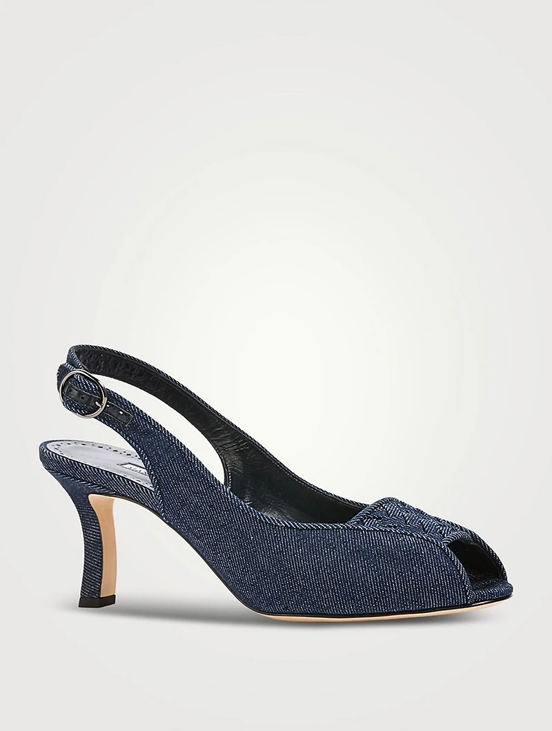 Lonike Denim Slingback Pumps