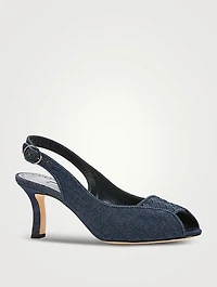 Lonike Denim Slingback Pumps