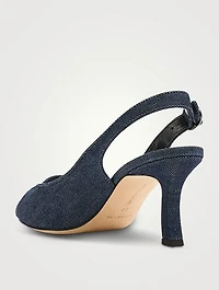 Lonike Denim Slingback Pumps