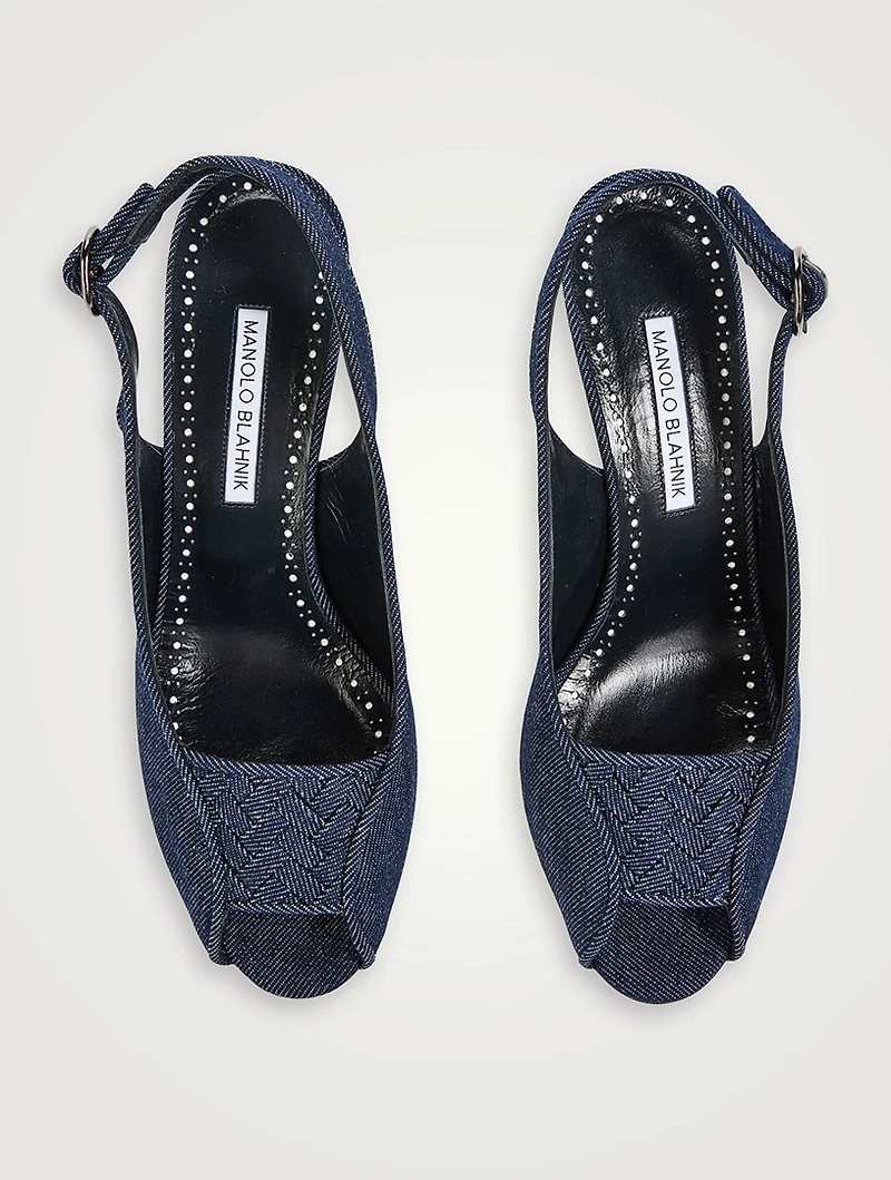 Lonike Denim Slingback Pumps