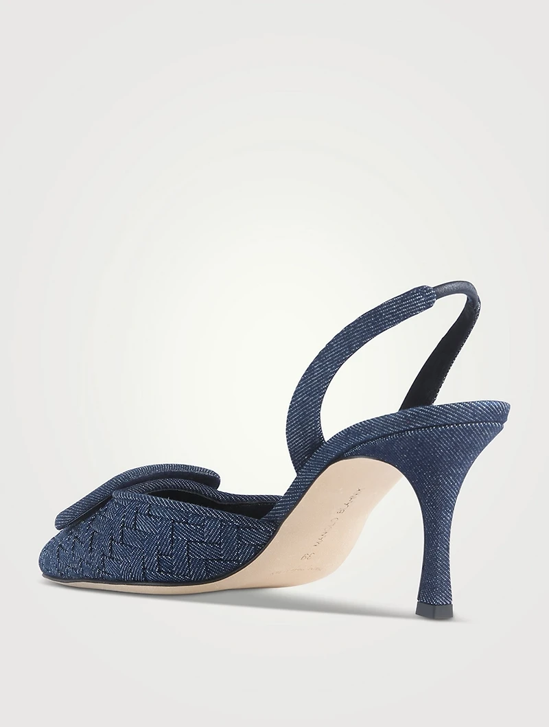 Maysli Woven Denim Slingback Pumps