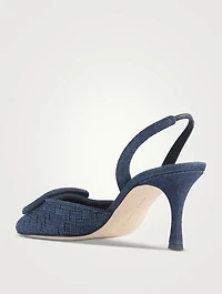 Maysli Woven Denim Slingback Pumps