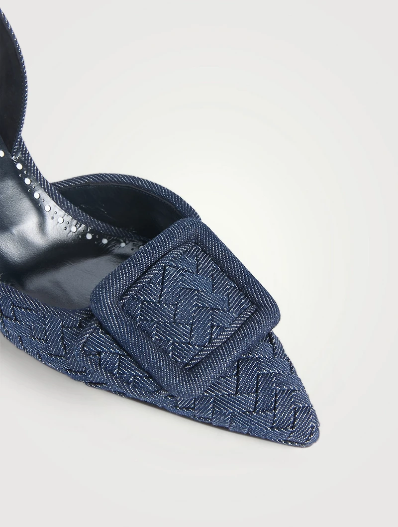 Maysli Woven Denim Slingback Pumps