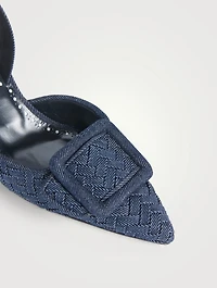 Maysli Woven Denim Slingback Pumps
