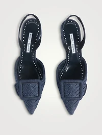 Maysli Woven Denim Slingback Pumps