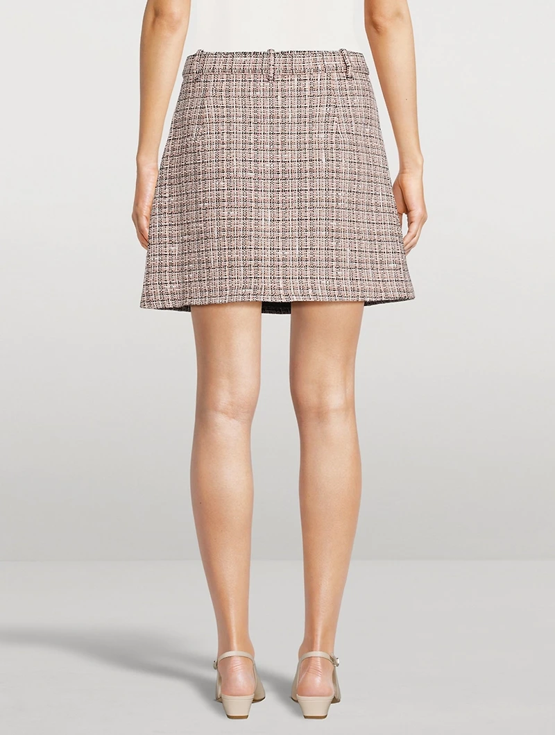 Belted Tweed Mini Skirt