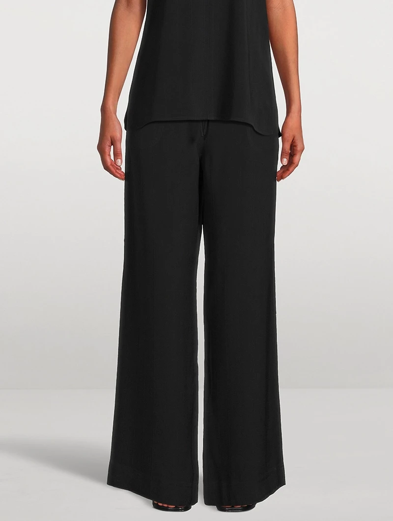 Woven Stripe Drawstring Trousers