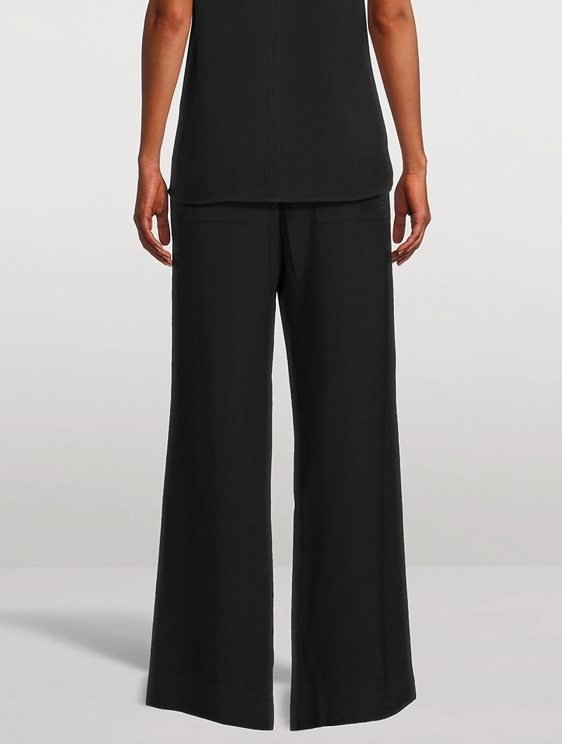 Woven Stripe Drawstring Trousers