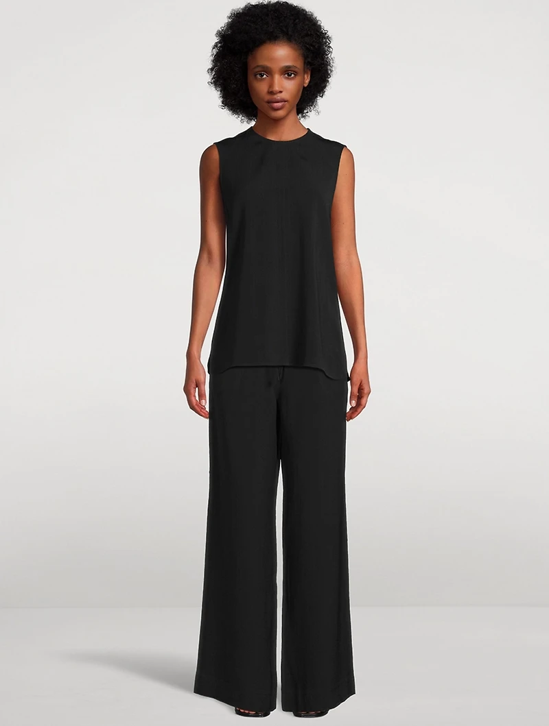 Woven Stripe Drawstring Trousers