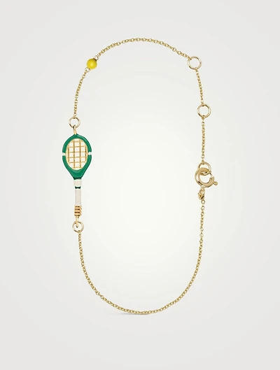 Pasiones 9K Gold Tennis Pelota Chain Bracelet