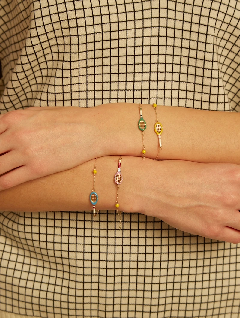 Pasiones 9K Gold Tennis Pelota Chain Bracelet