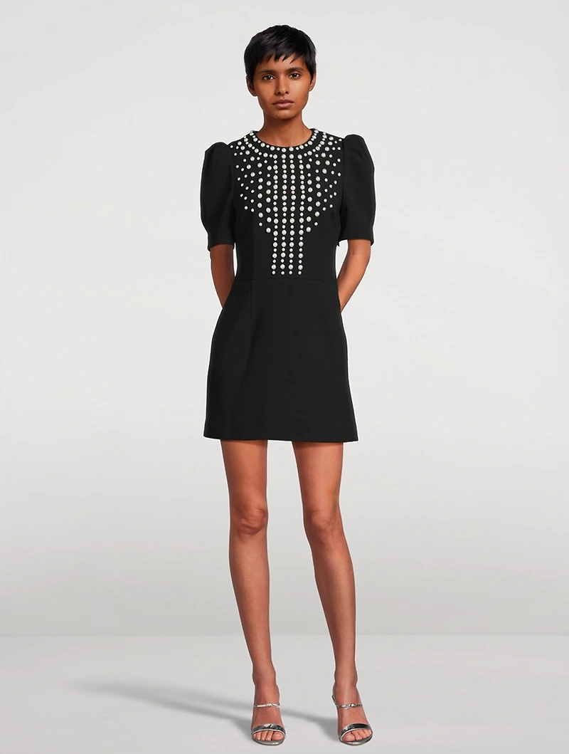 Pearly Embellished Mini Dress