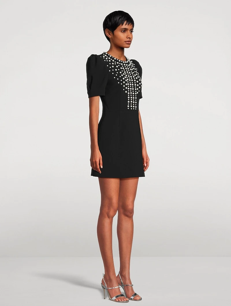 Pearly Embellished Mini Dress