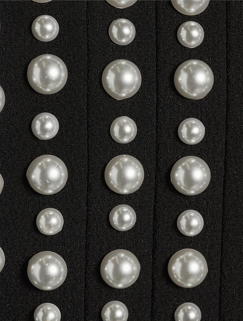 Pearly Embellished Mini Dress