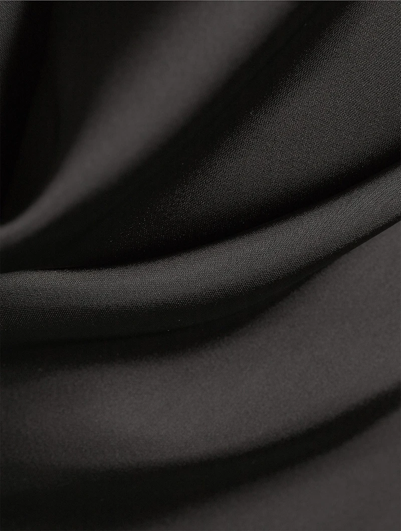 Draped Satin Halter Dress