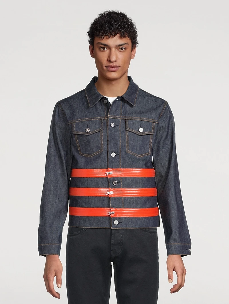 Three-Zip Denim Trucker Jacket