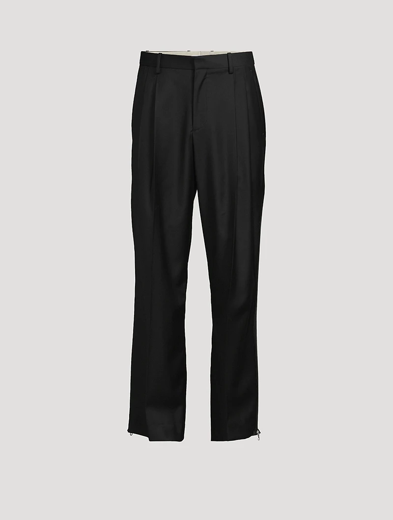 Wool Double-Pleated Trousers