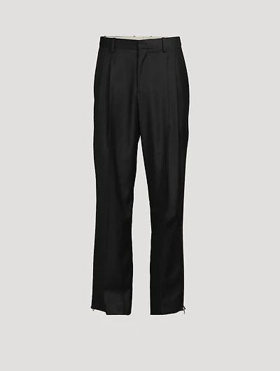 Wool Double-Pleated Trousers