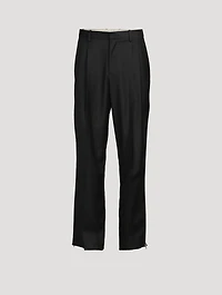 Wool Double-Pleated Trousers