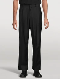 Wool Double-Pleated Trousers