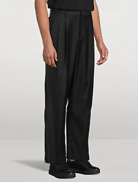 Wool Double-Pleated Trousers