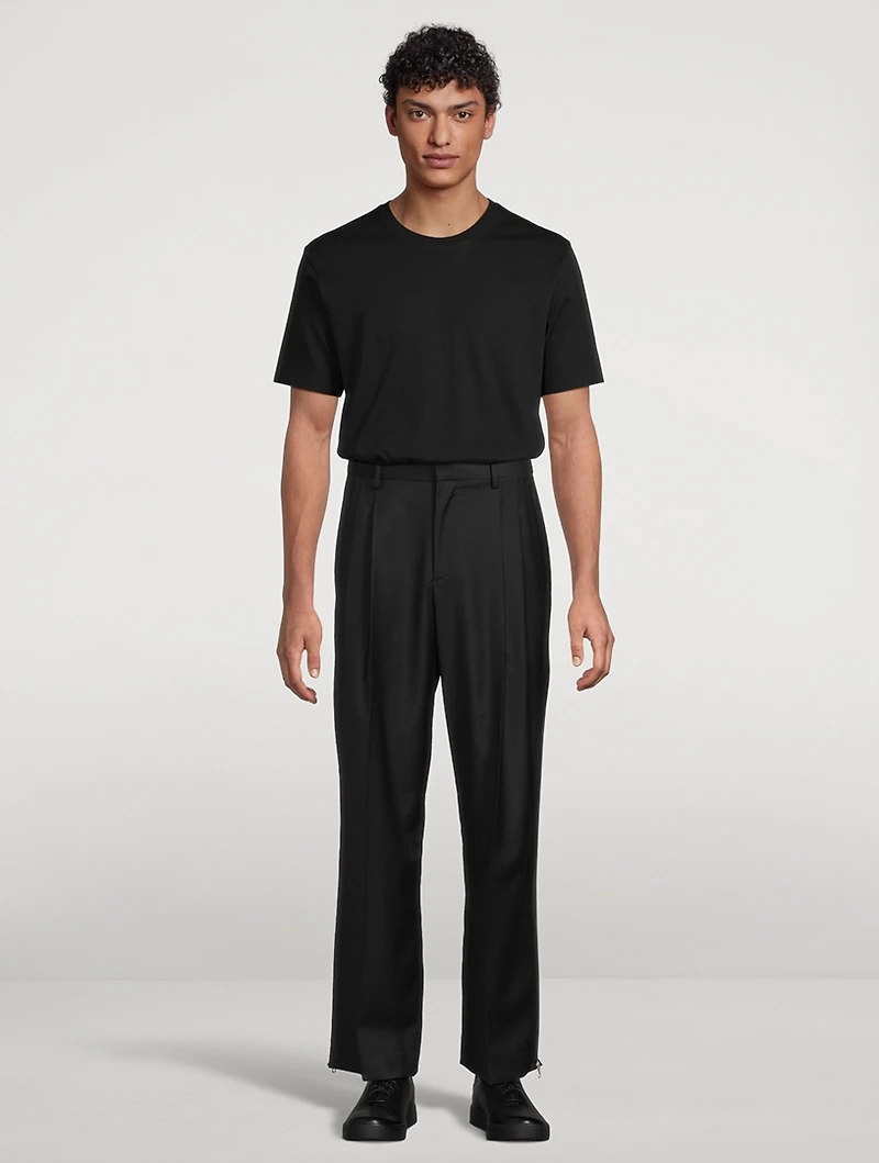 Wool Double-Pleated Trousers