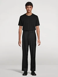 Wool Double-Pleated Trousers