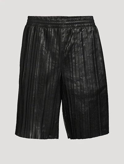 Leather Pleated Shorts