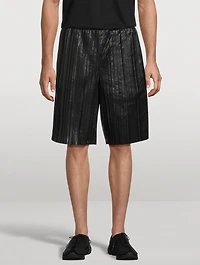 Leather Pleated Shorts