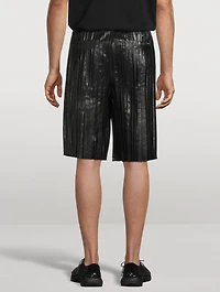 Leather Pleated Shorts