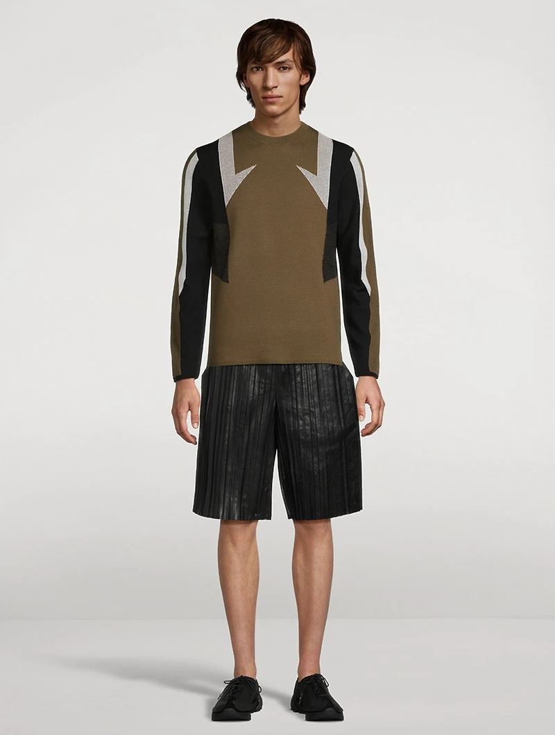 Leather Pleated Shorts
