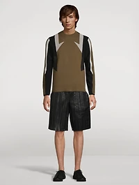 Leather Pleated Shorts