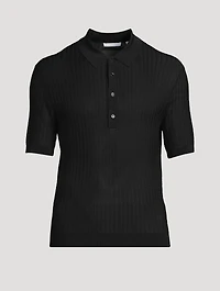 Pointelle Ribbed Polo