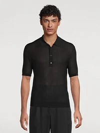 Pointelle Ribbed Polo