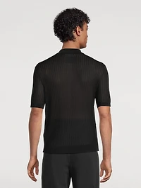 Pointelle Ribbed Polo