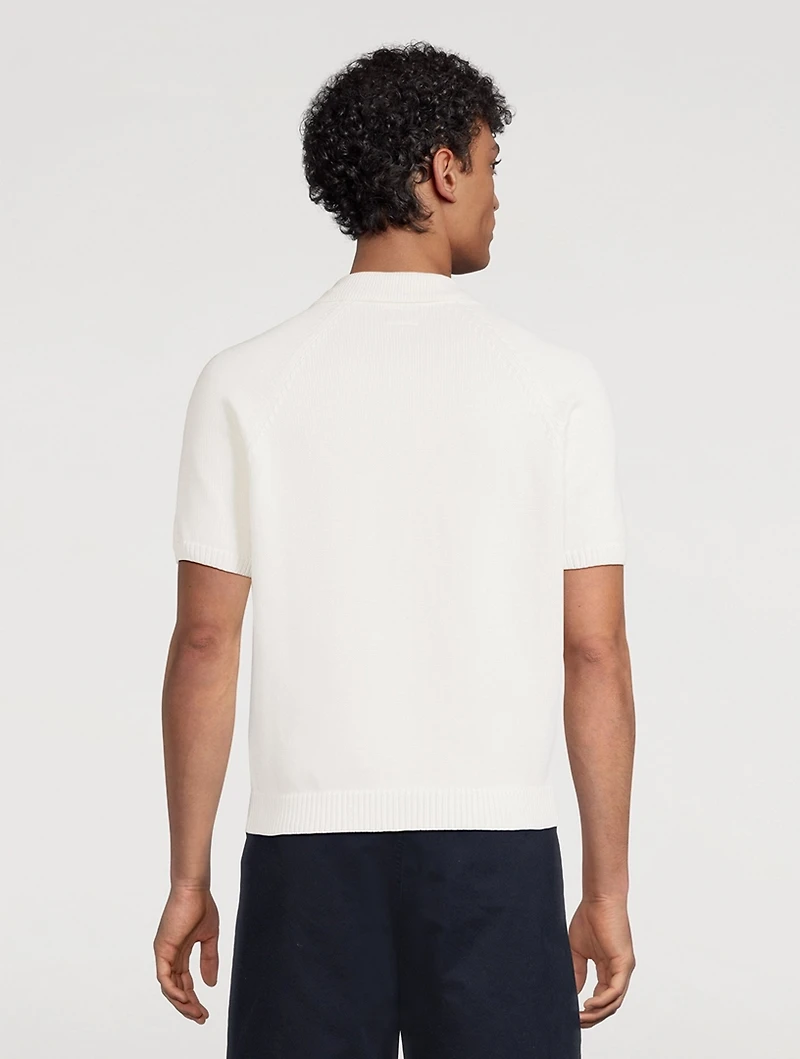 Short-Sleeve Polo Sweater