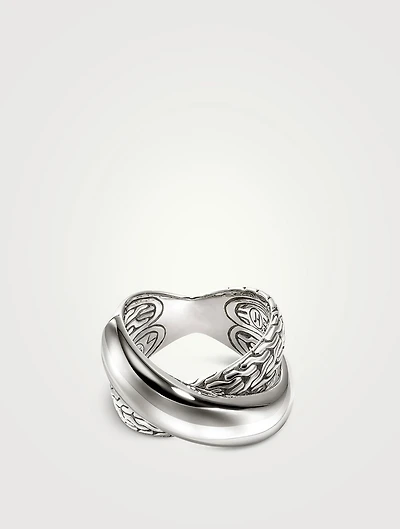 JH Essentials Sterling Silver Crossover Ring