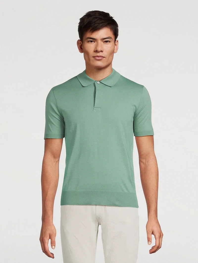 Short-Sleeve Polo Sweater