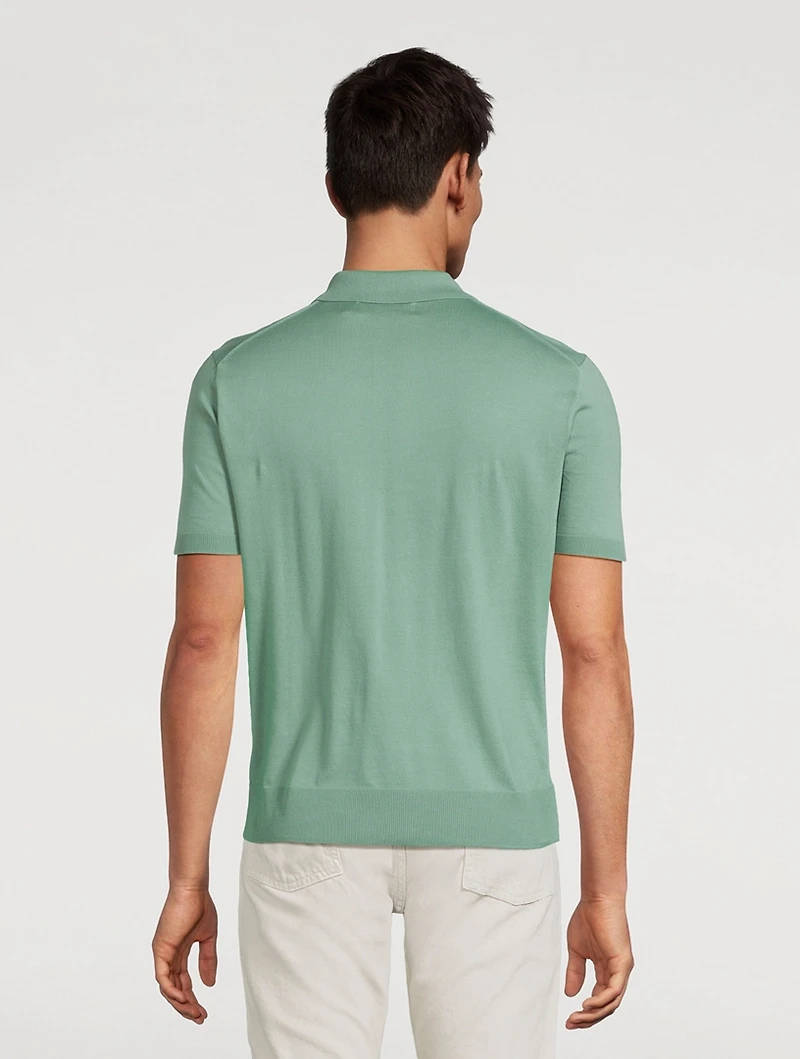 Short-Sleeve Polo Sweater