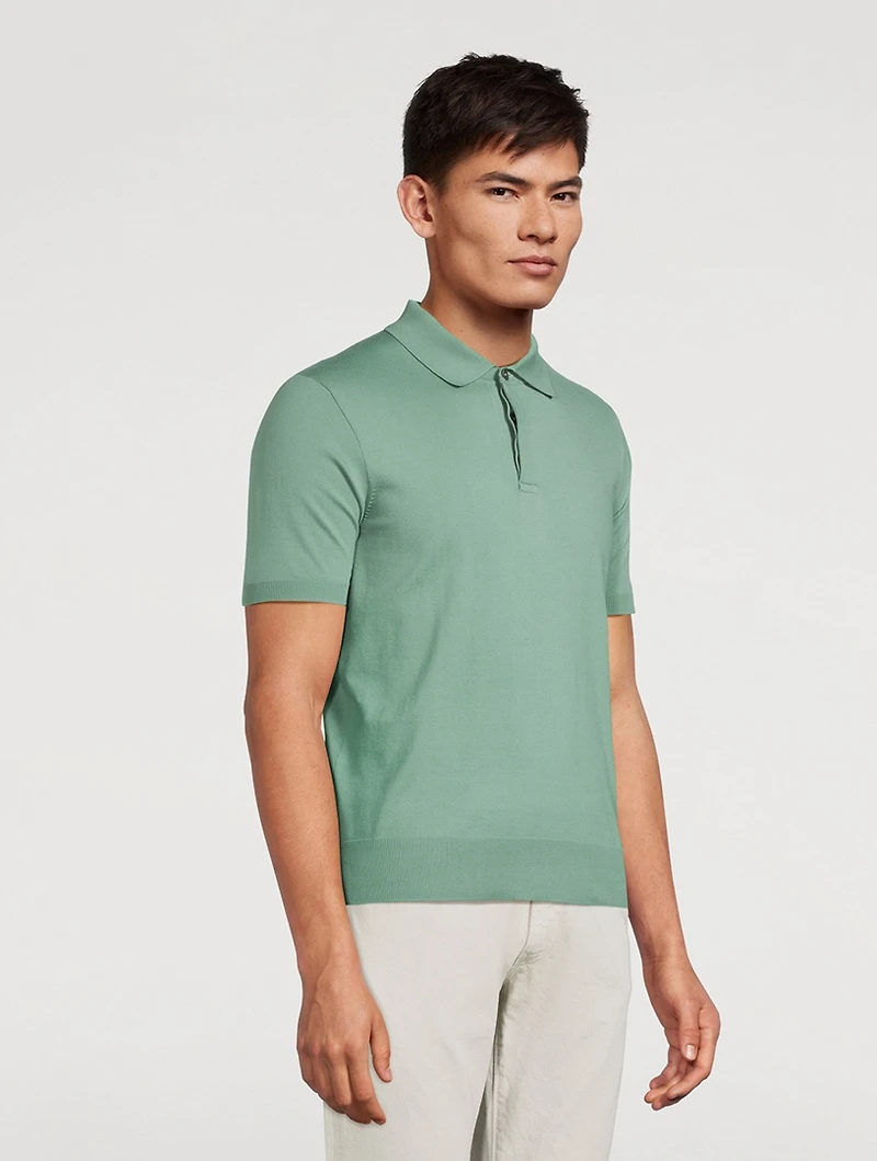Short-Sleeve Polo Sweater
