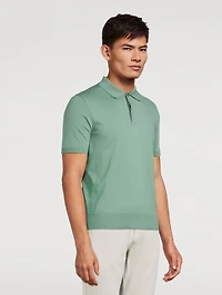 Short-Sleeve Polo Sweater