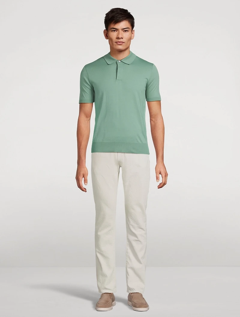 Short-Sleeve Polo Sweater